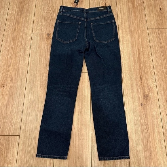 NWT Express Slim Super High Rise 4R Distressed Dark Denim - Picture 8 of 13